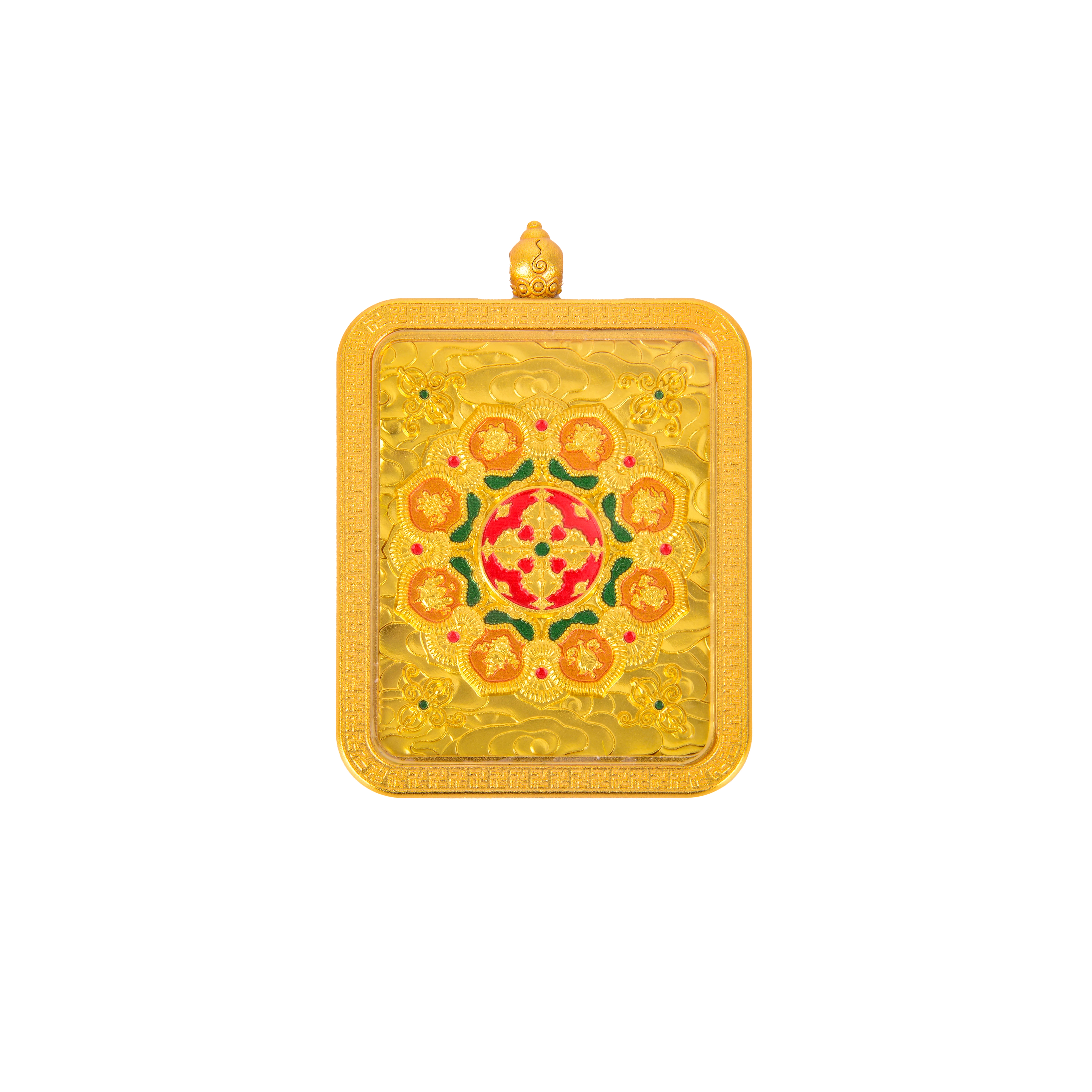 手绘唐卡黄财吊坠五爷扎基拉姆绿度母手工黑财藏式唐卡吊坠单坠详情图2