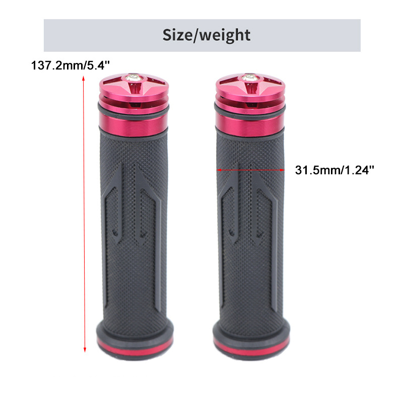 Motorcyclist handle set with rhine-drill rubber CNC aluminum alloy handle rubber motorcycle scooter universal accessories Specification drawing