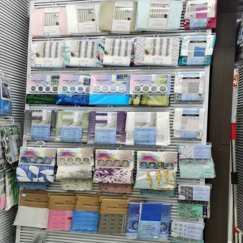 厂家直销浴帘产品浴帘加厚色丁浴帘产品防水防霉特征酒店家用多功能布圈勾PVC12个挂钩浴帘详情4