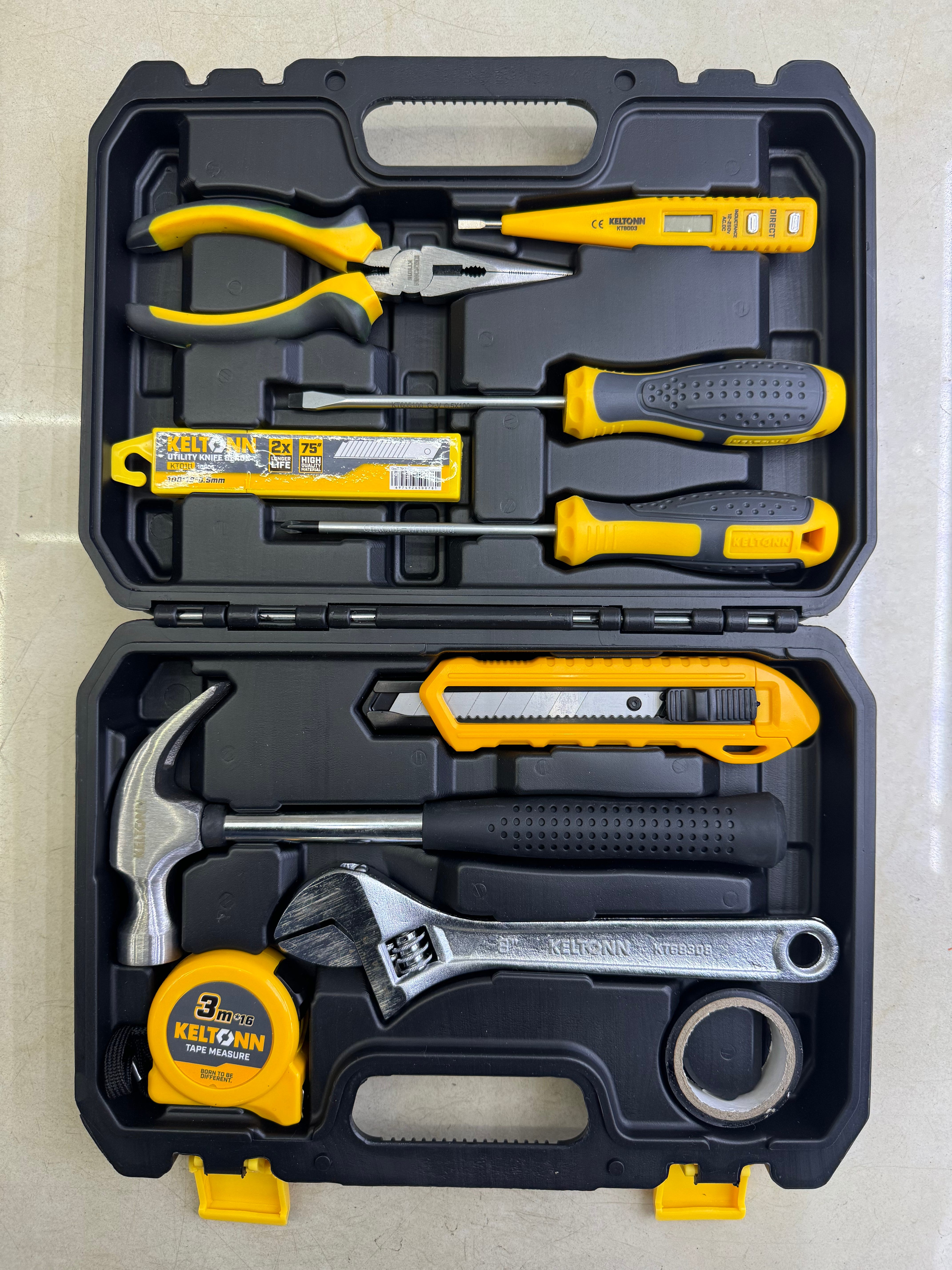 10Pcstool Set General Household Hand Toolkit Plastic Toolbox