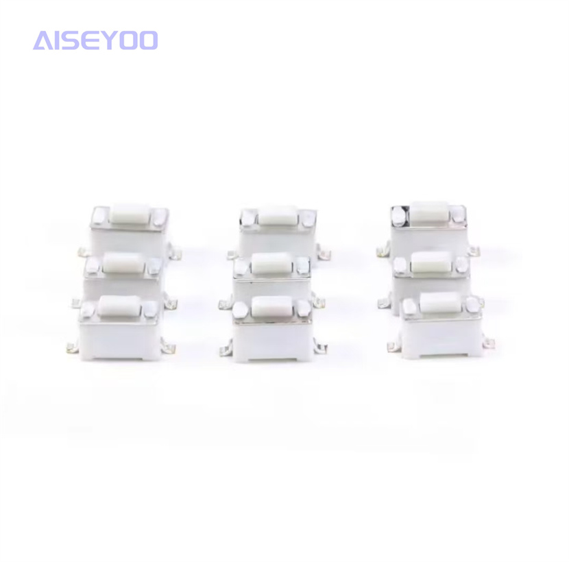 3*6*4.3/5mm two-legged vertical surface mount white handle touch switch, temperature-resistant microswitch details Picture