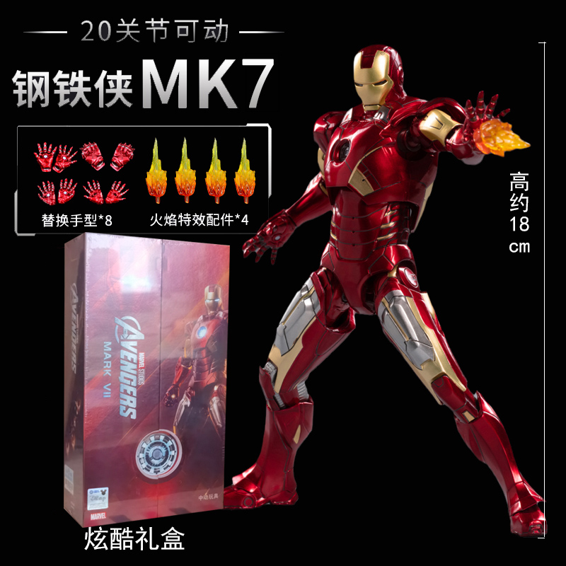 Zhongdong MK7 Iron Man Marvel Avengers 6 Glowing Luxury figurine Spider-Man figurine Gift Specification image