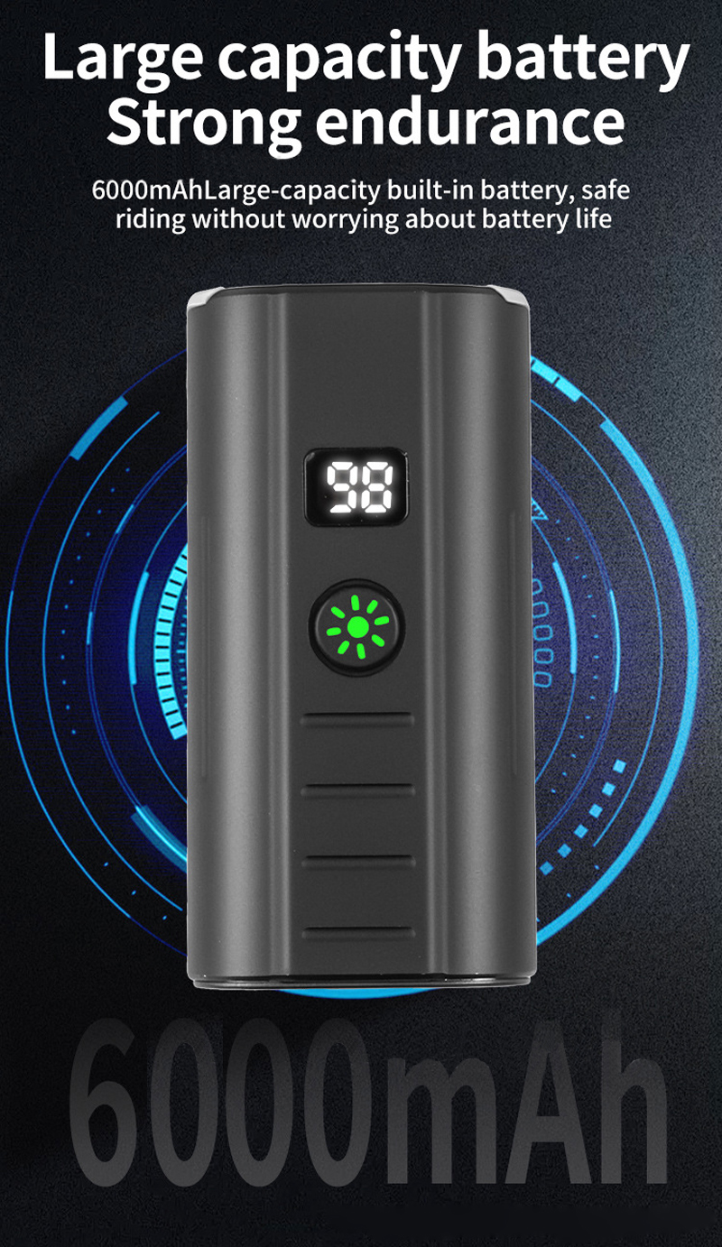 240918 фары 6 - ламповый алюминиевый сплав USB, заряжающий передние фары, велосипедные фонари, велосипедные фонари, которые ездят ночью в ярком свете pic 9