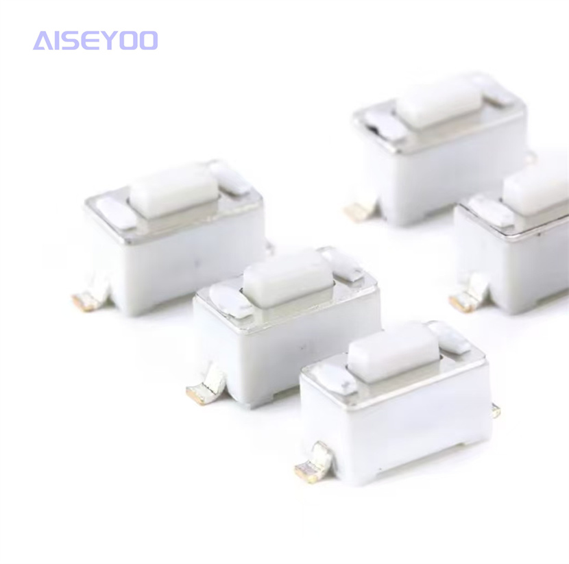 3*6*4.3/5mm two-legged vertical surface mount white handle touch switch, temperature-resistant microswitch Item Picture
