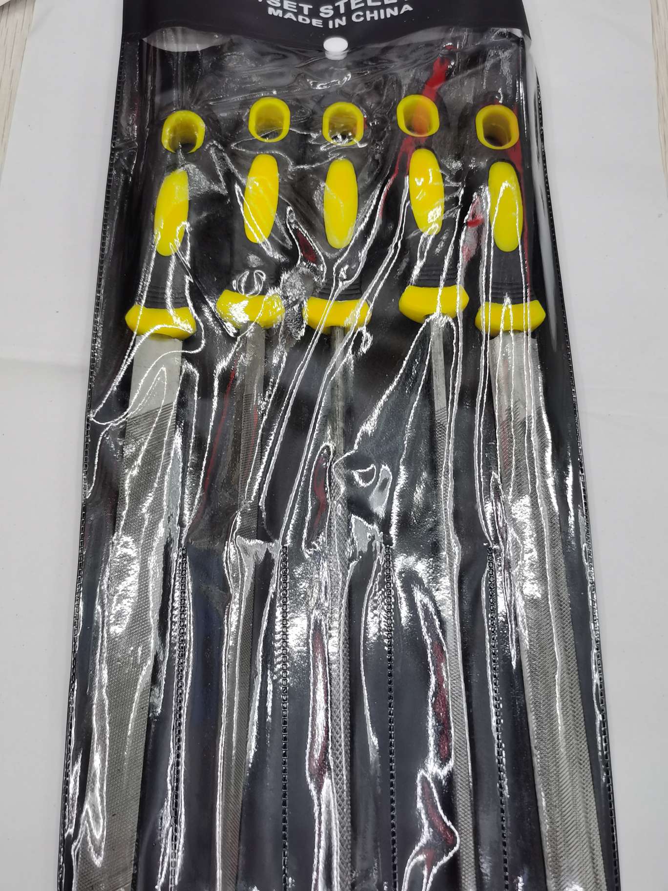 Steel file, fitter, carpenter, hand file, coarse-toothed steel file, circular and semi-circular file, fine-toothed triangular file set detail image 1