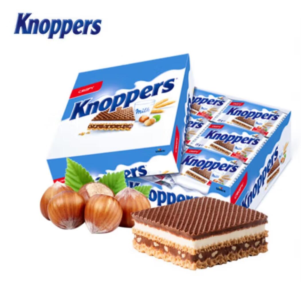 包邮！德国Knoppers可可榛仁威化饼干600g 美魄进口休闲零食饼干详情3