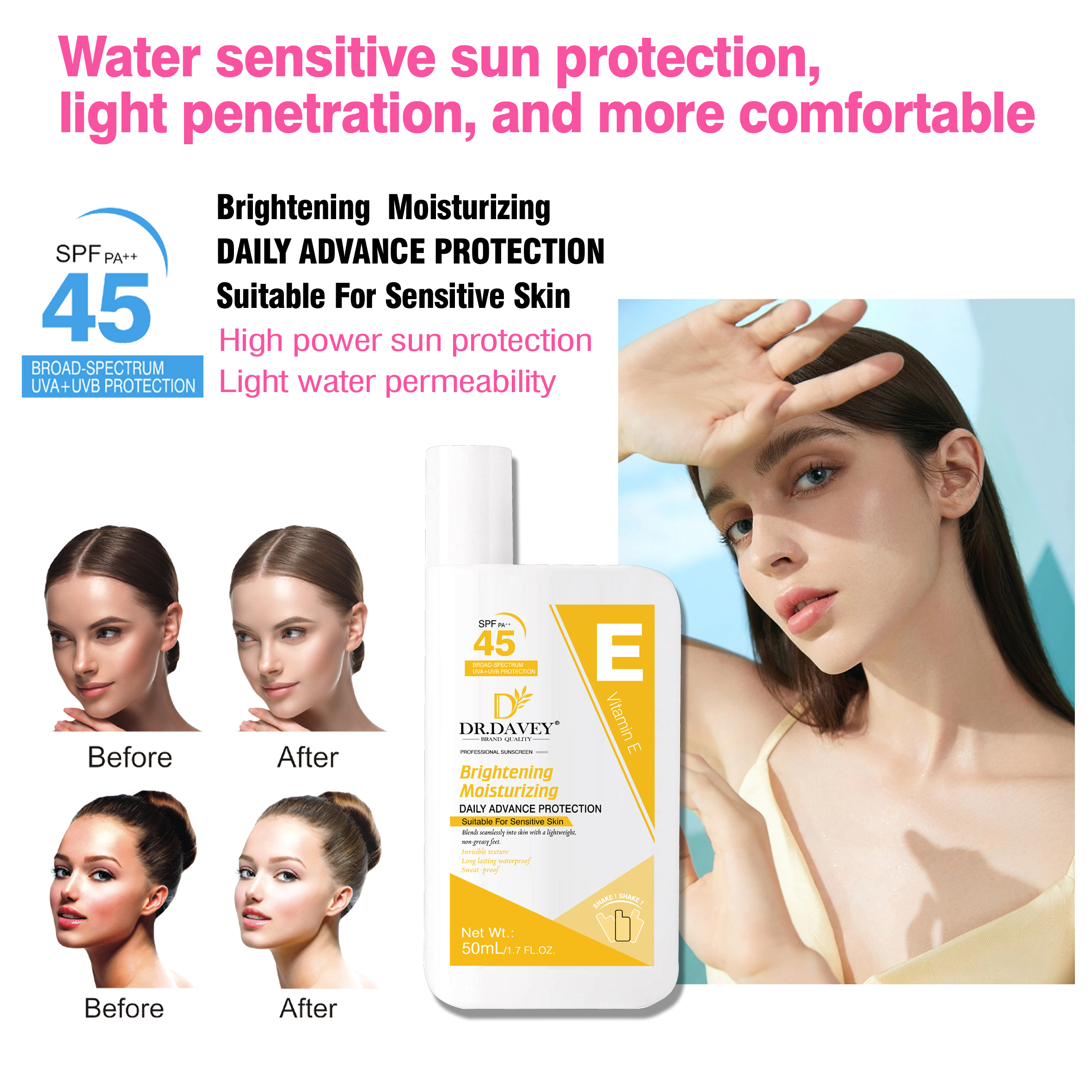 ROUSHUN Soft SPF 45 VE Sunscreen Cream details Picture