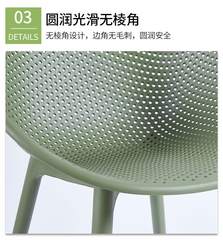 北欧家用餐椅现代简约凳子办公休闲洽谈加厚塑料椅餐厅客厅接待椅详情13
