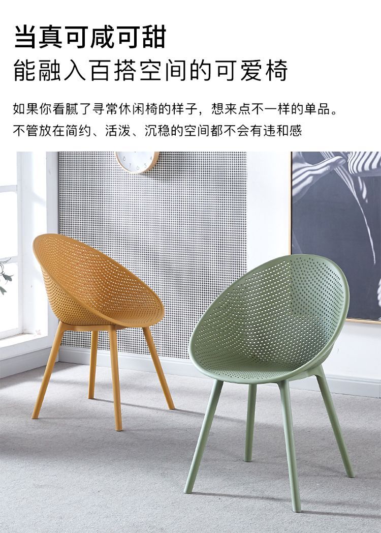 北欧家用餐椅现代简约凳子办公休闲洽谈加厚塑料椅餐厅客厅接待椅详情3