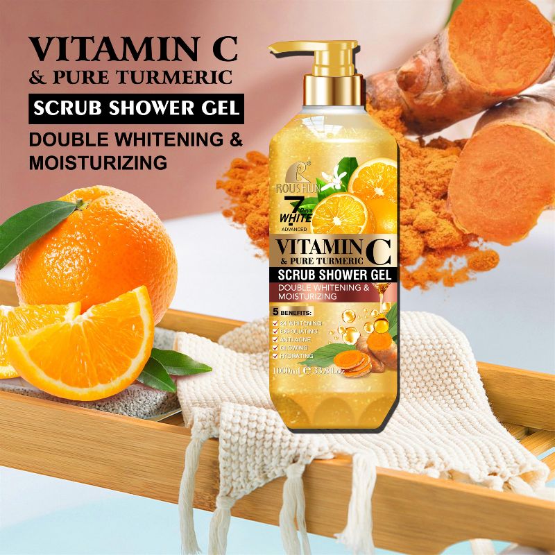 ROUSHUN 柔顺VC磨砂沐浴露 Vitamin C Scrub Shower Gel详情5
