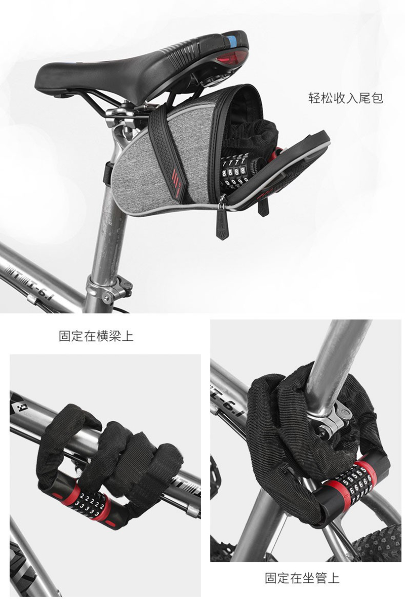 240907 Bicycle five-digit password chain lock, bicycle five-digit password lock, mountain bike chain lock, anti-theft lock pic 6