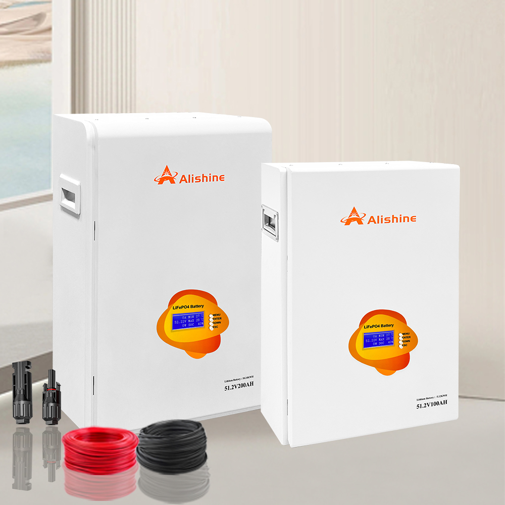 Almacenamiento de energía en casa batería de litio 5kwh batería de litio 51.2V100AH batería de litio cinco grados diez grados batería de litio montada en la pared