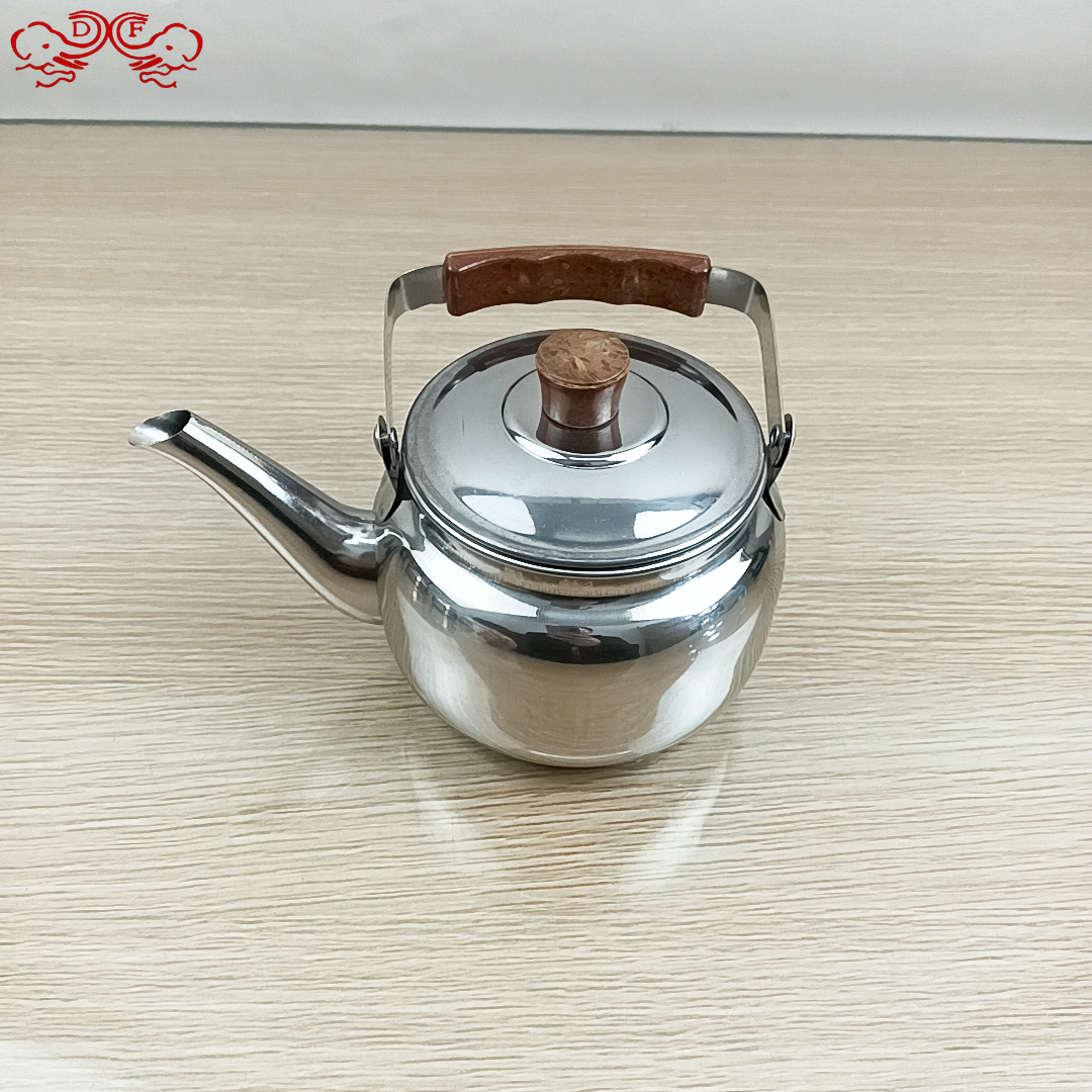 DF99956 stainless steel non-magnetic lily water kettle, induction cooker kettle, teapot, household hand-rinsing kettle, retro water kettle three-piece set, DF TRADINGHOUSE Specification image