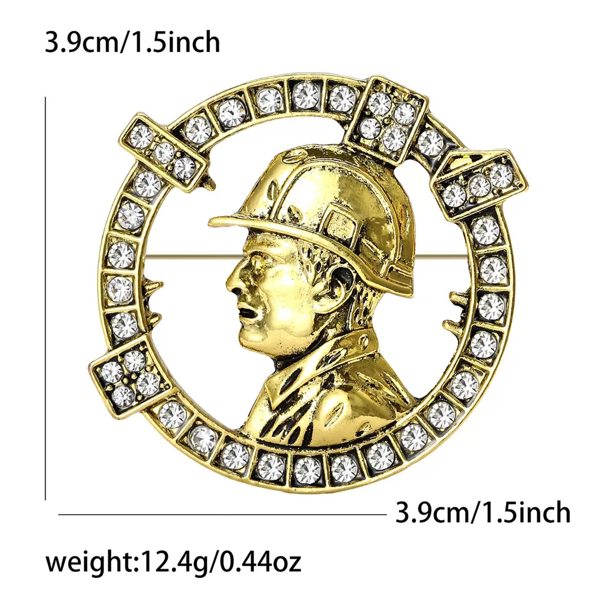 2025 Ziyang New Style Fashionable and Individual alloy rhinestone Male Architectural Engineer Badge brooch Specification image