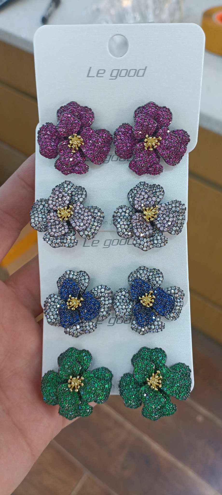 Color de lujo zircon earpin details Picture