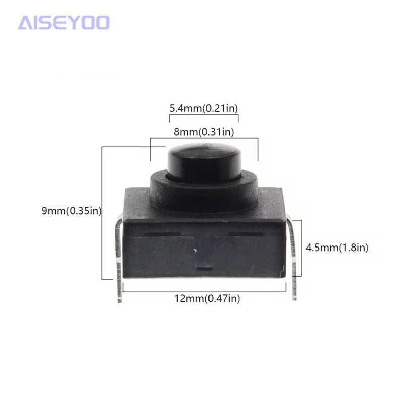 Flashlight button switch 12*12*9.4MM ultra-thin switch, one on and one off 2-pin self-locking button switch Application Scenario