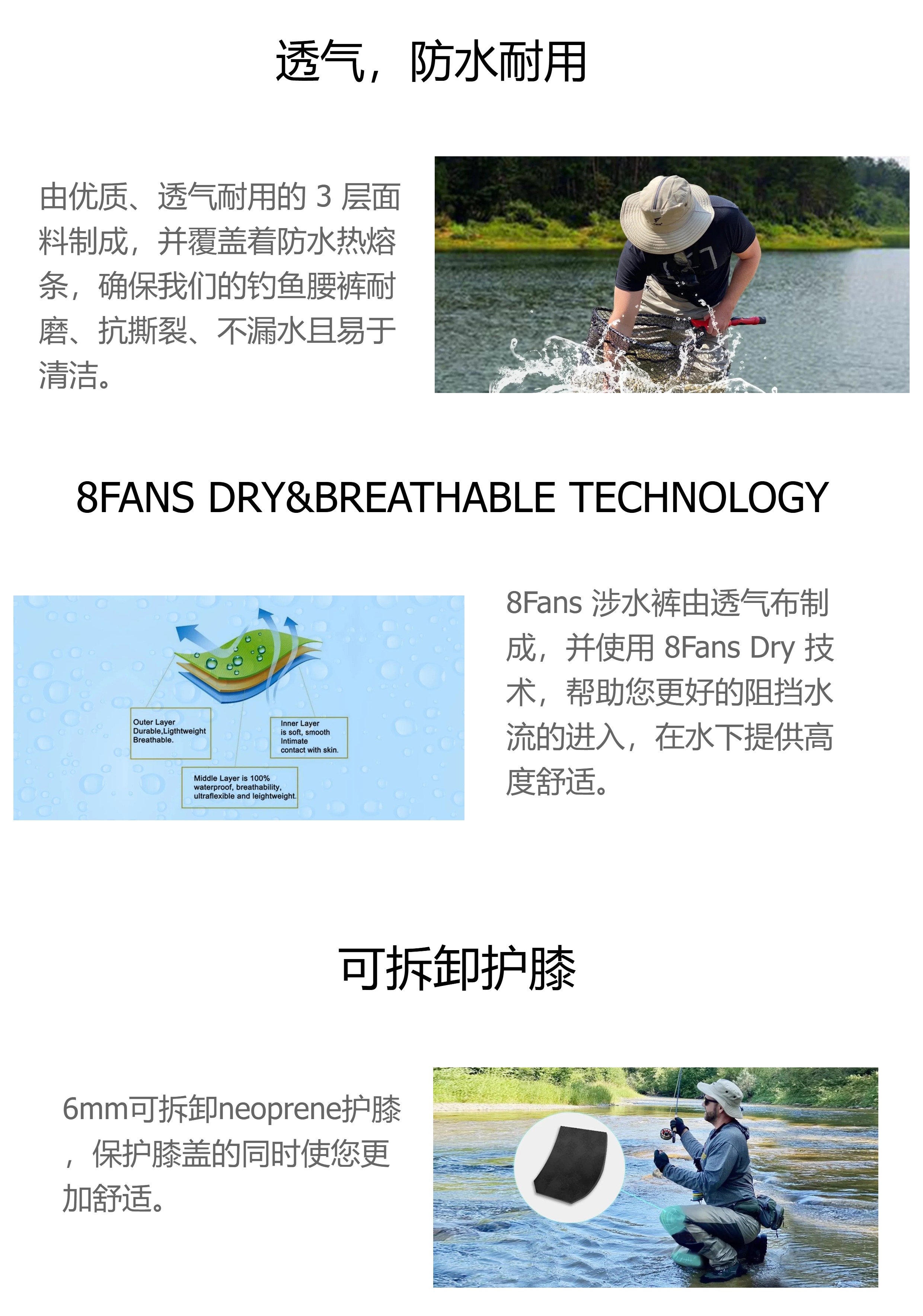 Outdoor Lure fishing waistband waterproof fishing suit breathable flying fishing wading waistband casual loose fishing sportswear pic 2