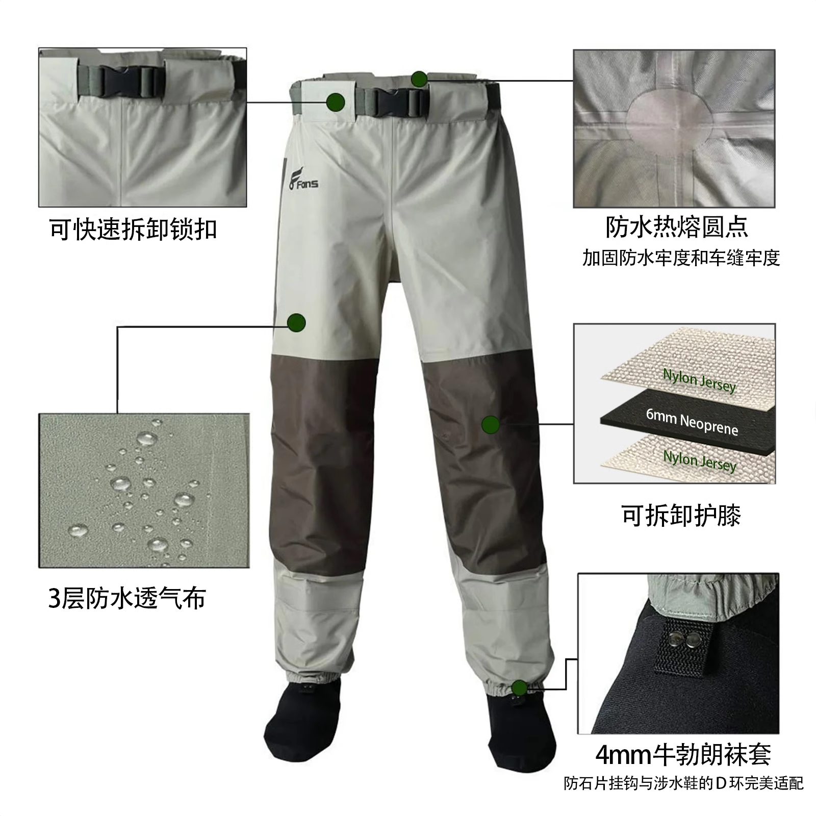 Outdoor Lure fishing waistband waterproof fishing suit breathable flying fishing wading waistband casual loose fishing sportswear pic 1