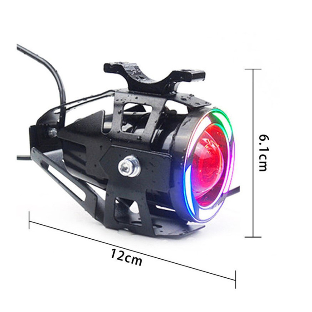 Motorcycle headlights LED external explosion flash angel demon eyes electric vehicle universal light laser gun U7 multicolor spotlights Item Picture