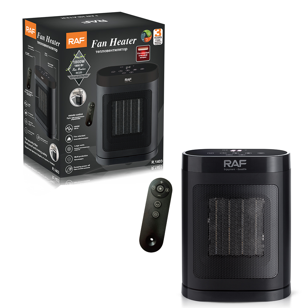 RAF European standard cross-border household remote-controlled digital display button heater, warm air blower, office desktop warm air details Picture