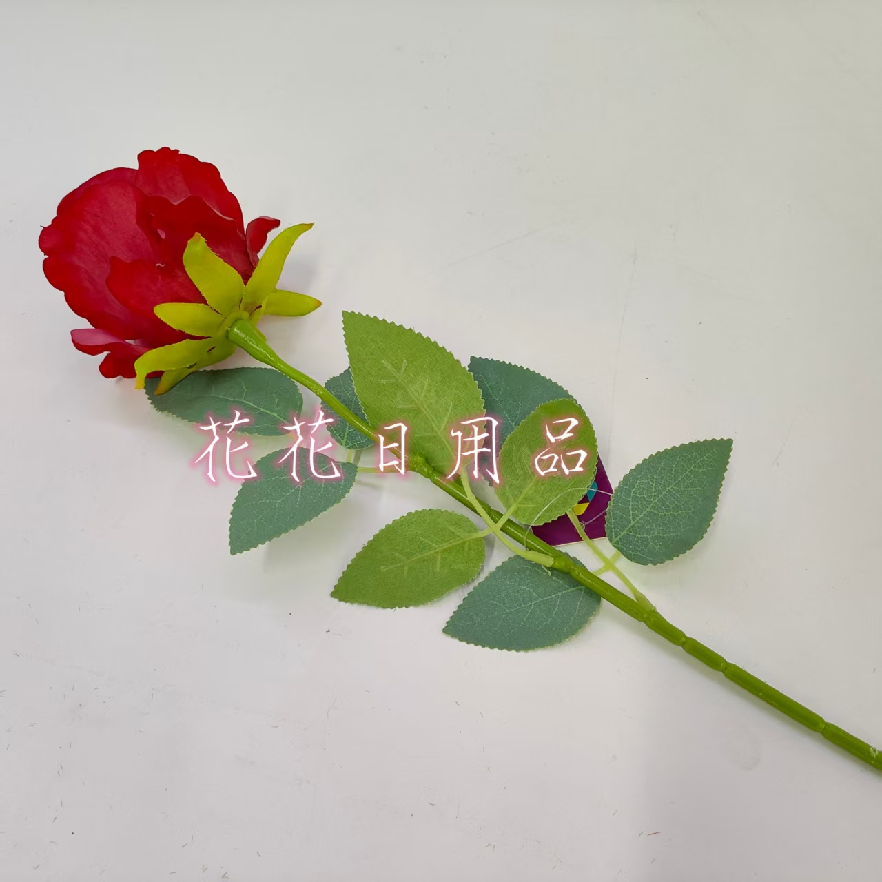Artificial flower fake flower bonsai single rolled edge rose wall hanging vase and other decorations Item Picture