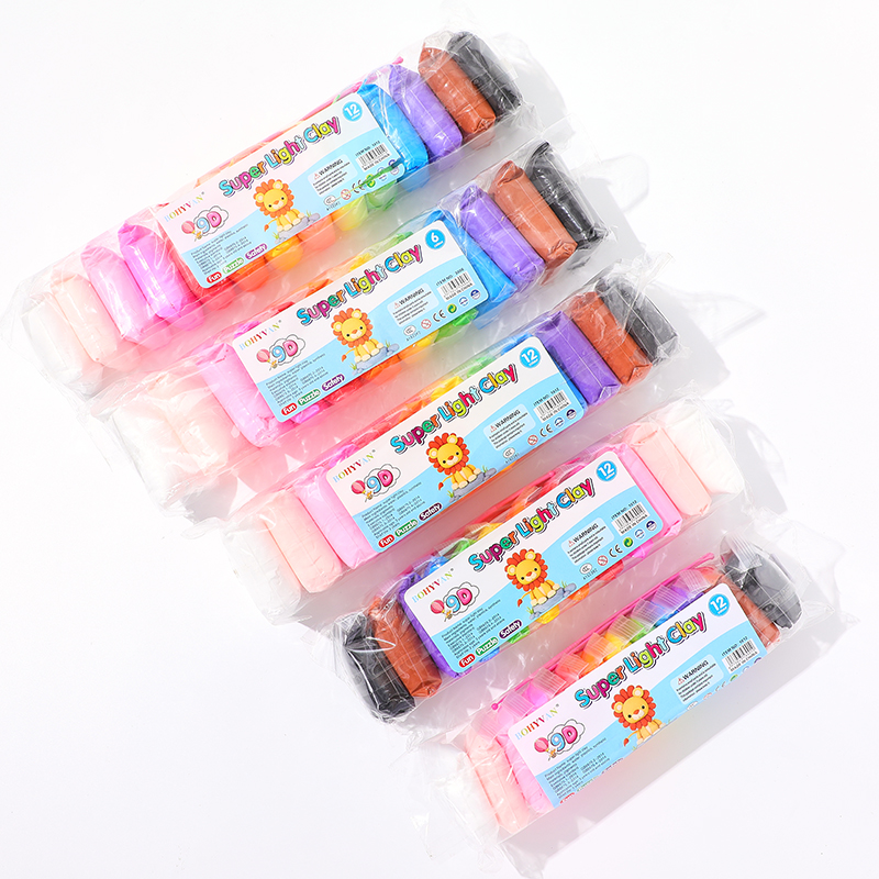 厂家批发12色袋装超轻粘土玩具彩泥太空泥橡皮泥儿童手工DIY黏土（价格面议）