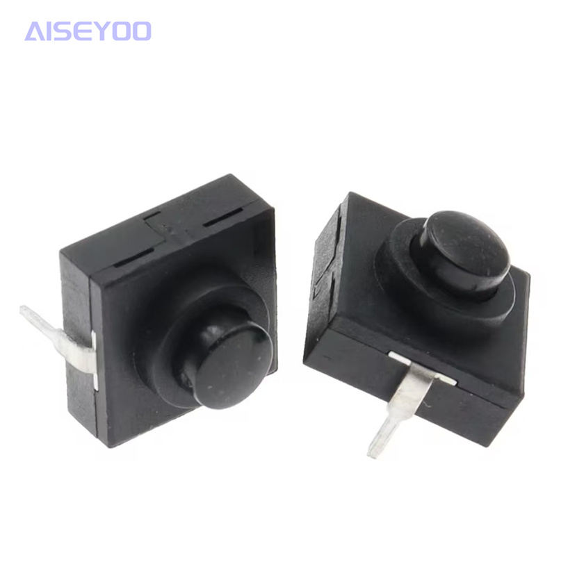 Flashlight button switch 12*12*9.4MM ultra-thin switch, one on and one off 2-pin self-locking button switch details Picture