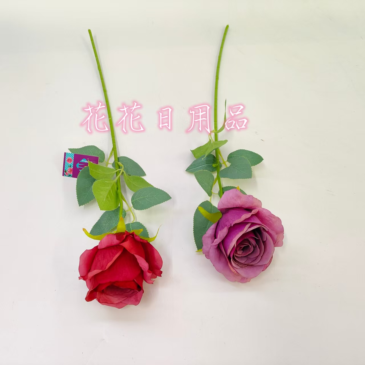 Artificial flower fake flower bonsai single rolled edge rose wall hanging vase and other decorations details Picture