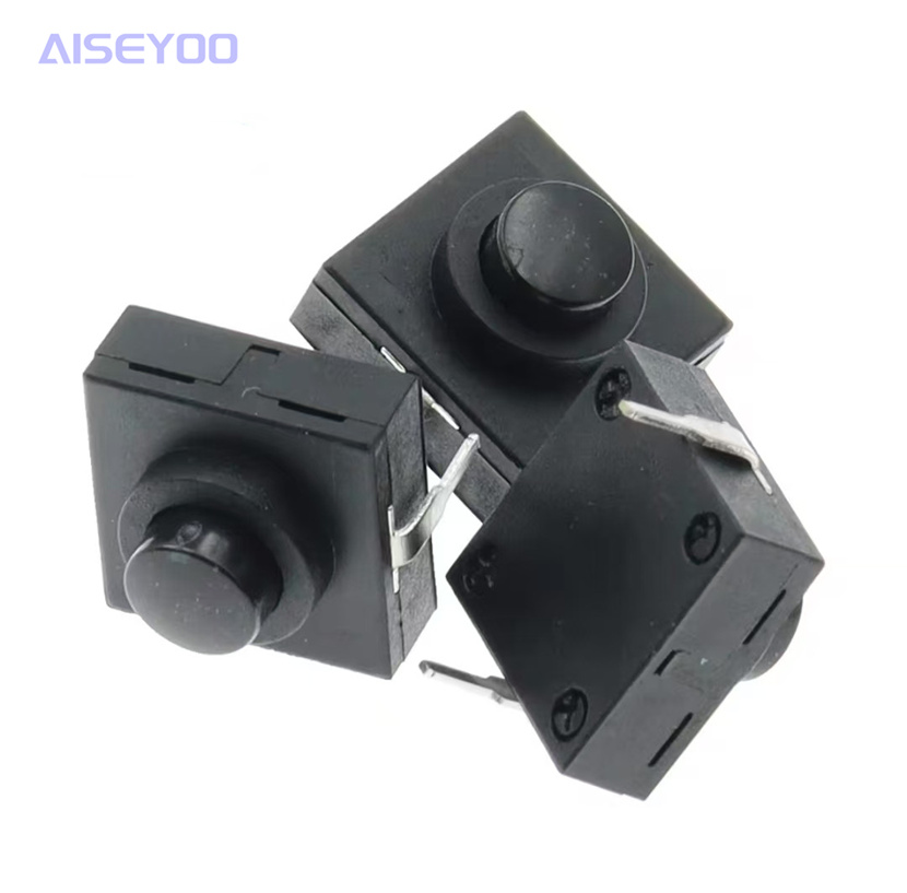Flashlight button switch 12*12*9.4MM ultra-thin switch, one on and one off 2-pin self-locking button switch Flashlight button switch 12*12*9.4MM ultra-thin switch, one on and one off 2-pin self-locking button switch