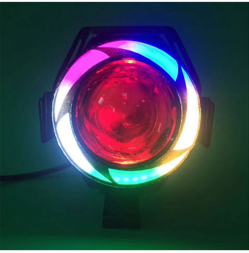 Motorcycle headlights LED external explosion flash angel demon eyes electric vehicle universal light laser gun U7 multicolor spotlights Application Scenario