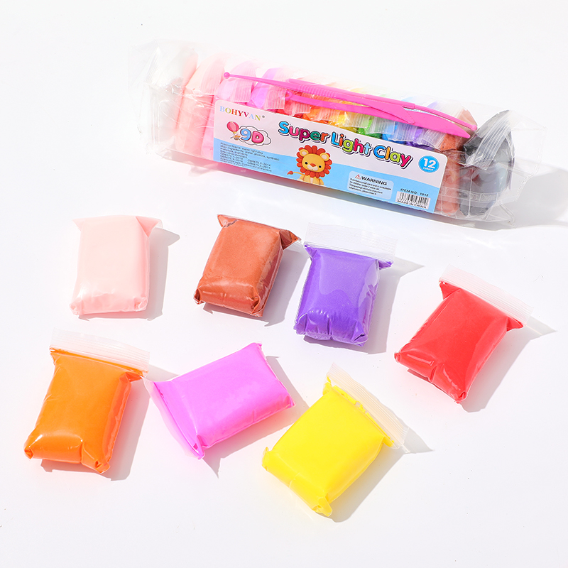 Factory wholesale 12-color bagged ultra-light clay toys, colored clay, space clay, plasticine, children's DIY clay (price negotiable) Application Scenario