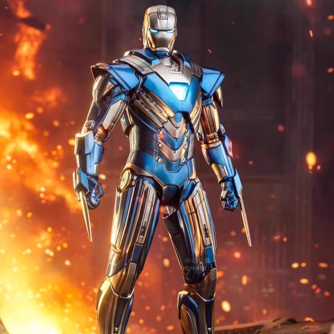 中动钢铁侠MK30可动手办蓝钢人偶玩具模型百夫长正版漫威周边详情2