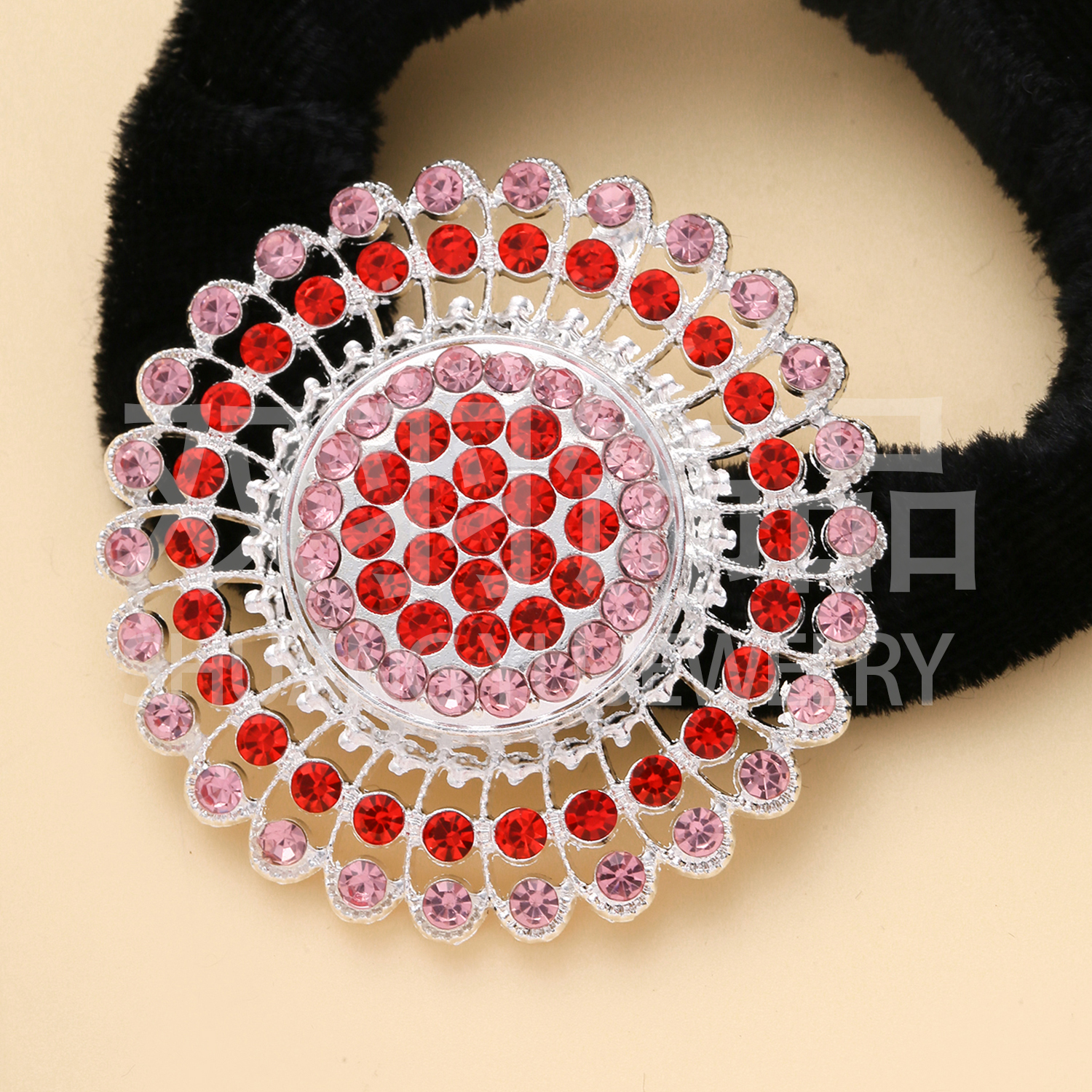 Large intestine circle, hair circle, hair tie, hair accessory, hair tie, alloy accessory, rhinestone accessory, simple and elegant round accessory Item Picture