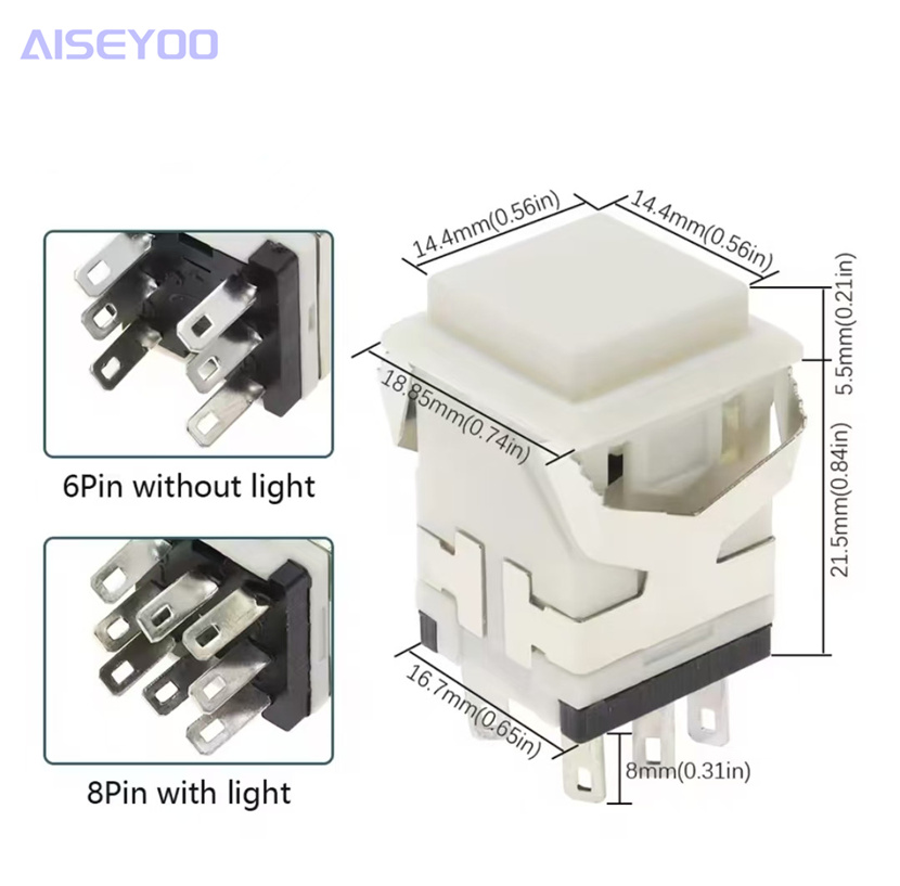 KD2-24 square push-button switch, no light, no lock 21, self-locking with light, 68-pin reset touch key switch Application Scenario