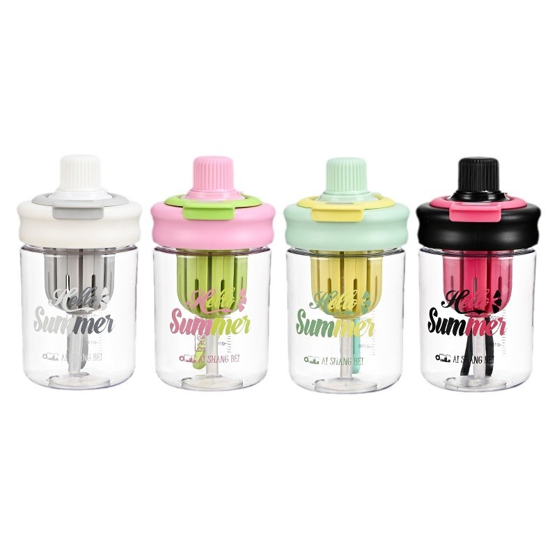 B70-9263新款高颜值耐高温双饮便携带茶隔茶水分离水杯泡茶杯白底实物图