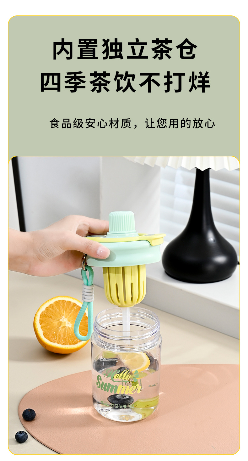 B70-9263新款高颜值耐高温双饮便携带茶隔茶水分离水杯泡茶杯详情图13
