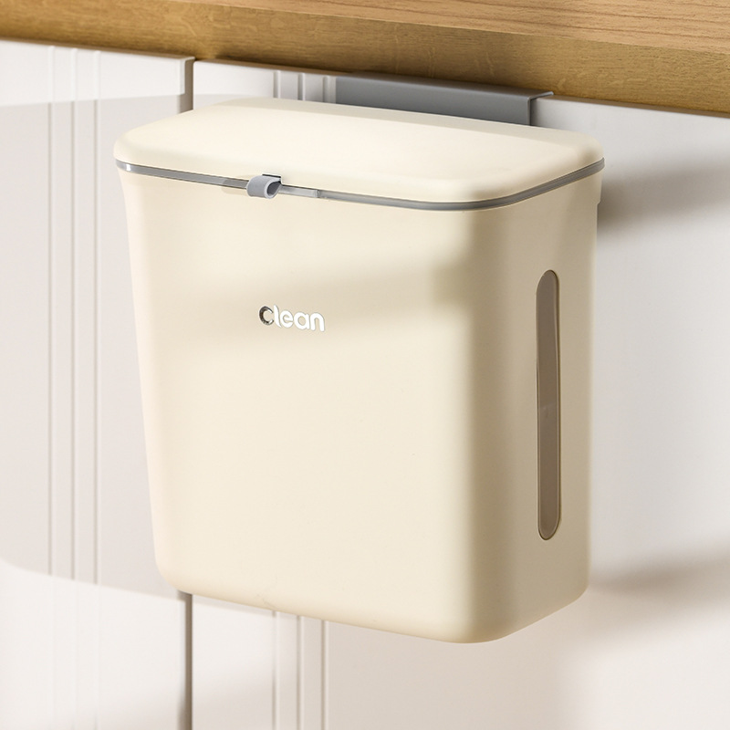B39-DRC-5001垃圾桶厨房壁挂分类厨余桶卫生间厕所清洁桶悬挂柜门白底实物图