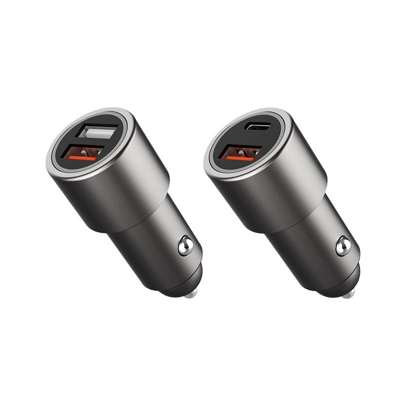 18W车载充电器双usb汽车点烟器转换插头车用手机充电头铝合金车充