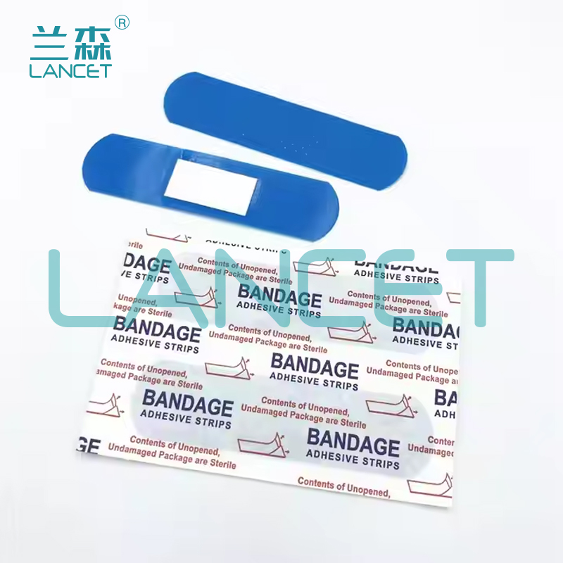 蓝色创口贴彩色吸水垫防水贴止血医用防水透气first-aid bandage详情1