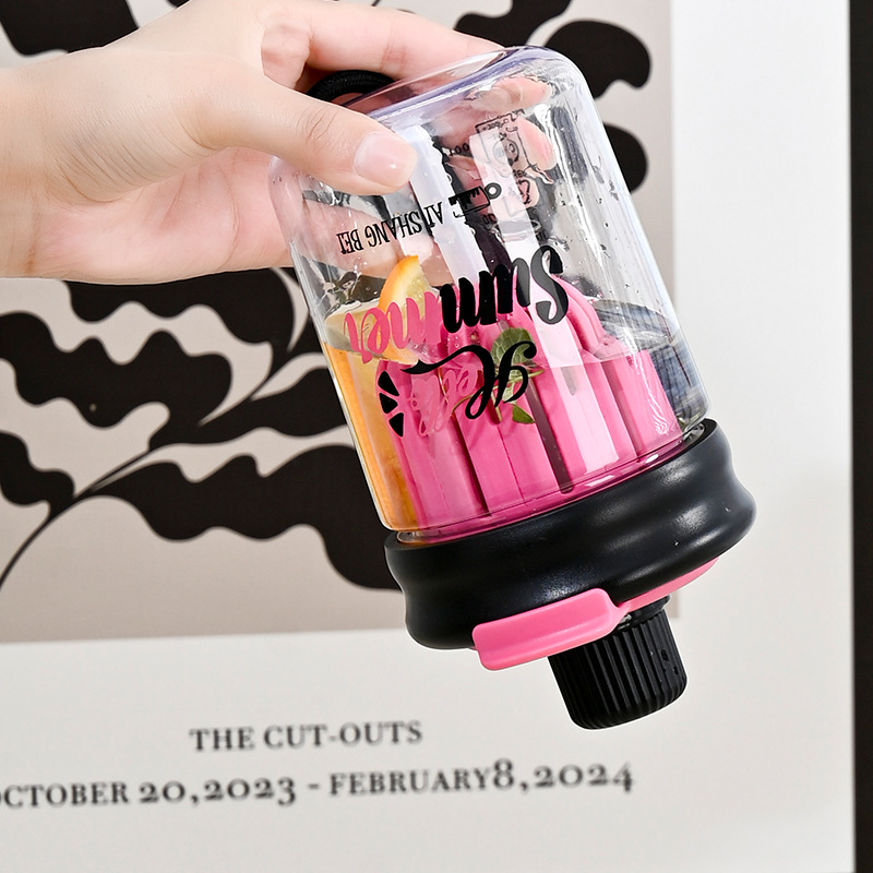 B70-9263新款高颜值耐高温双饮便携带茶隔茶水分离水杯泡茶杯详情图5