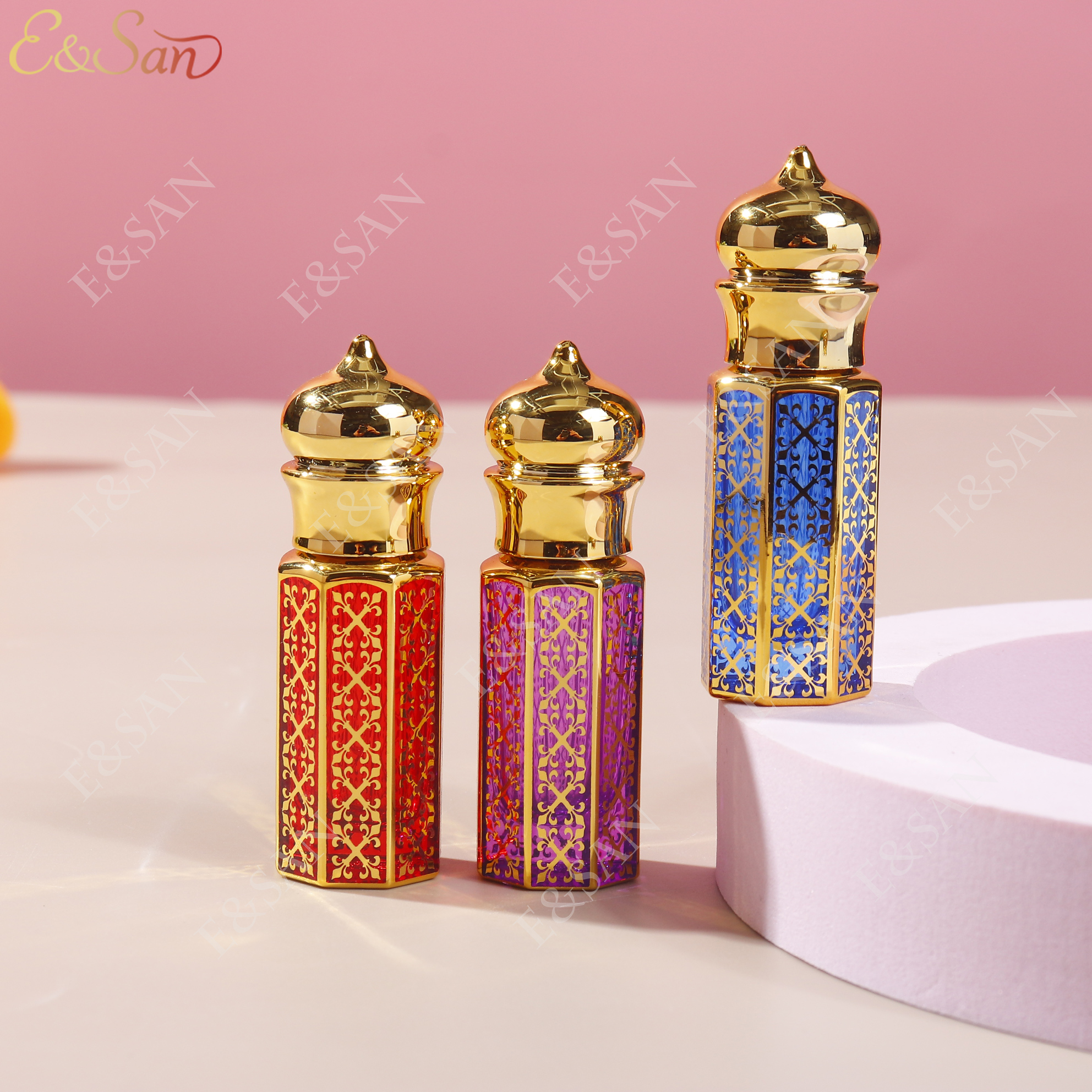 Z023CVD-12ML color electroplating perfume oil bottle in stock, glass bottle perfume cover Specification drawing