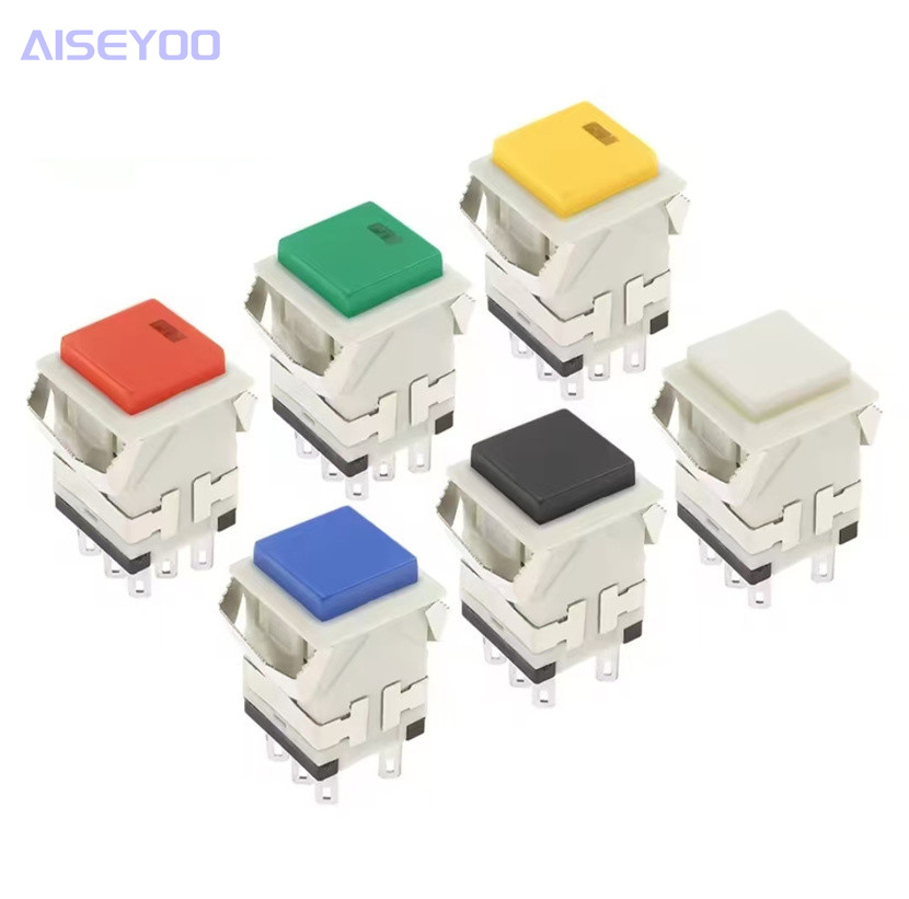KD2-24 square push-button switch, no light, no lock 21, self-locking with light, 68-pin reset touch key switch Item Picture