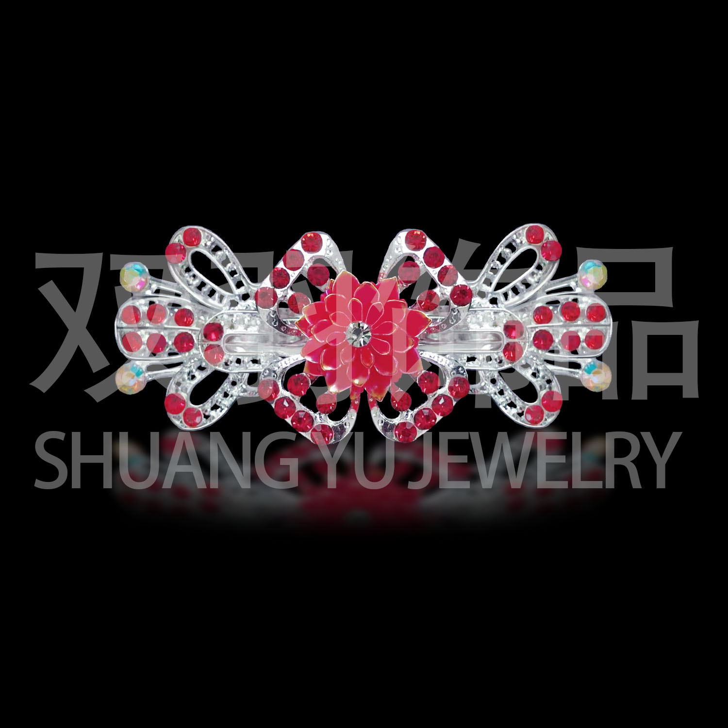 水晶发夹盘发器大花朵新款发饰 欧美爆款首饰发夹头饰发饰合金发夹 水钻发夹 Application Scenario