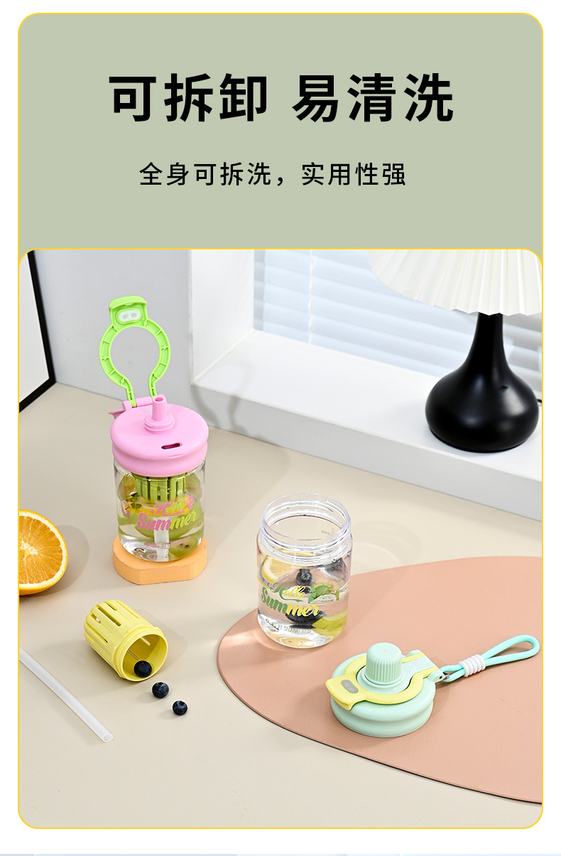 B70-9263新款高颜值耐高温双饮便携带茶隔茶水分离水杯泡茶杯详情图10