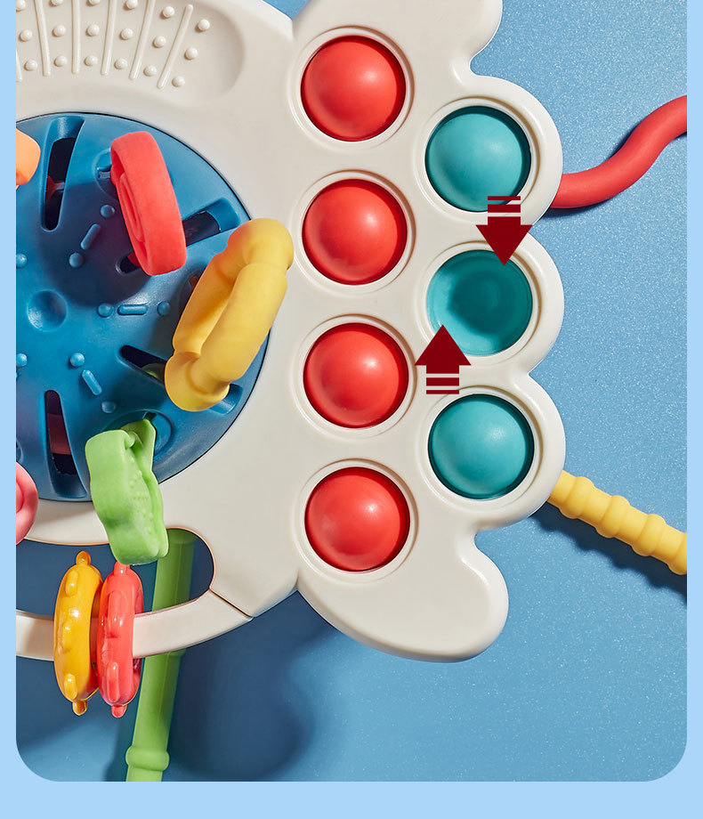 婴儿趣味拉拉乐玩具早教感官抓握宝宝启蒙软胶奶瓶拉拉乐安抚玩具详情6