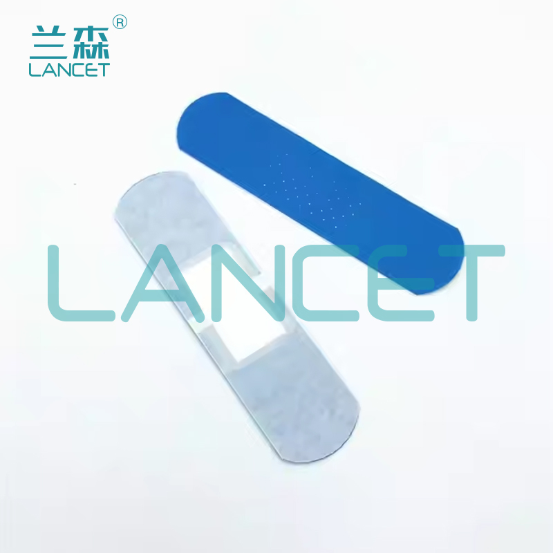 蓝色创口贴彩色吸水垫防水贴止血医用防水透气first-aid bandage详情2