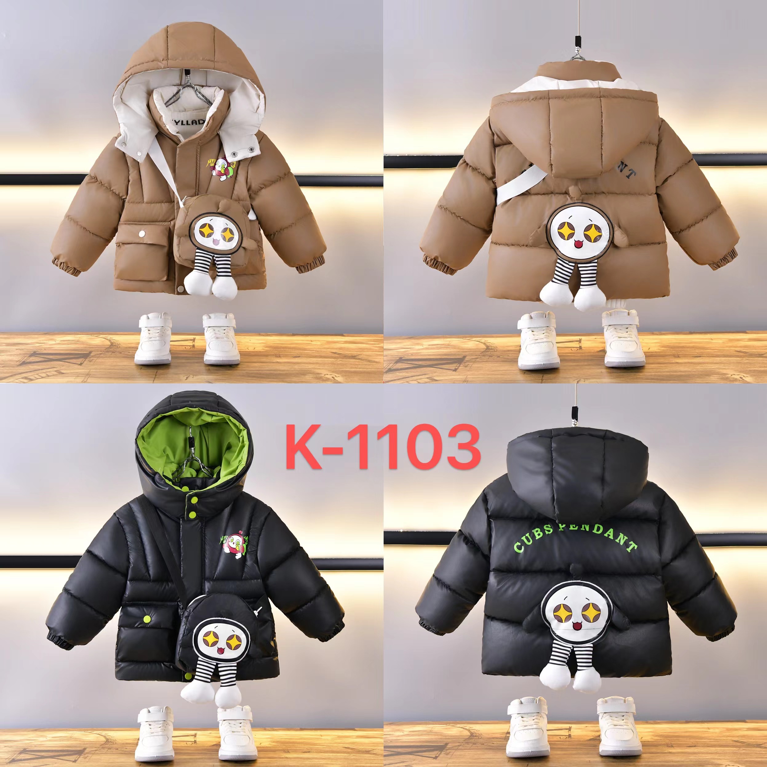 童装外贸棉衣jacket儿童棉服K-1103儿童棉服带斜挎包儿童棉服