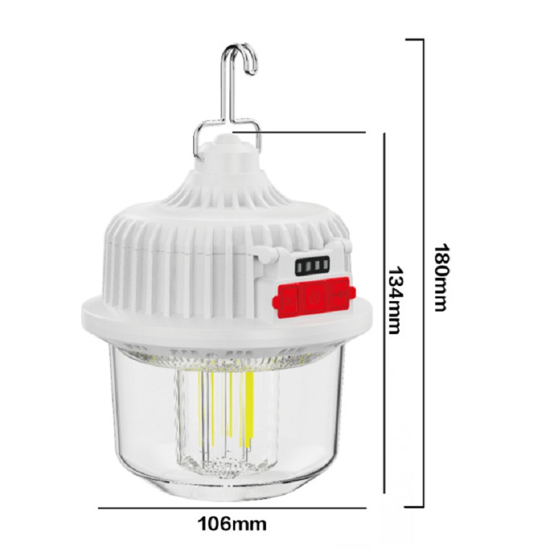 Outdoor camping lights, solar rechargeable bulbs, night market stall lighting lights, portable camping lights for the wild, household power outage emergency lights, rainproof rechargeable emergency lights, camping lights Specification image