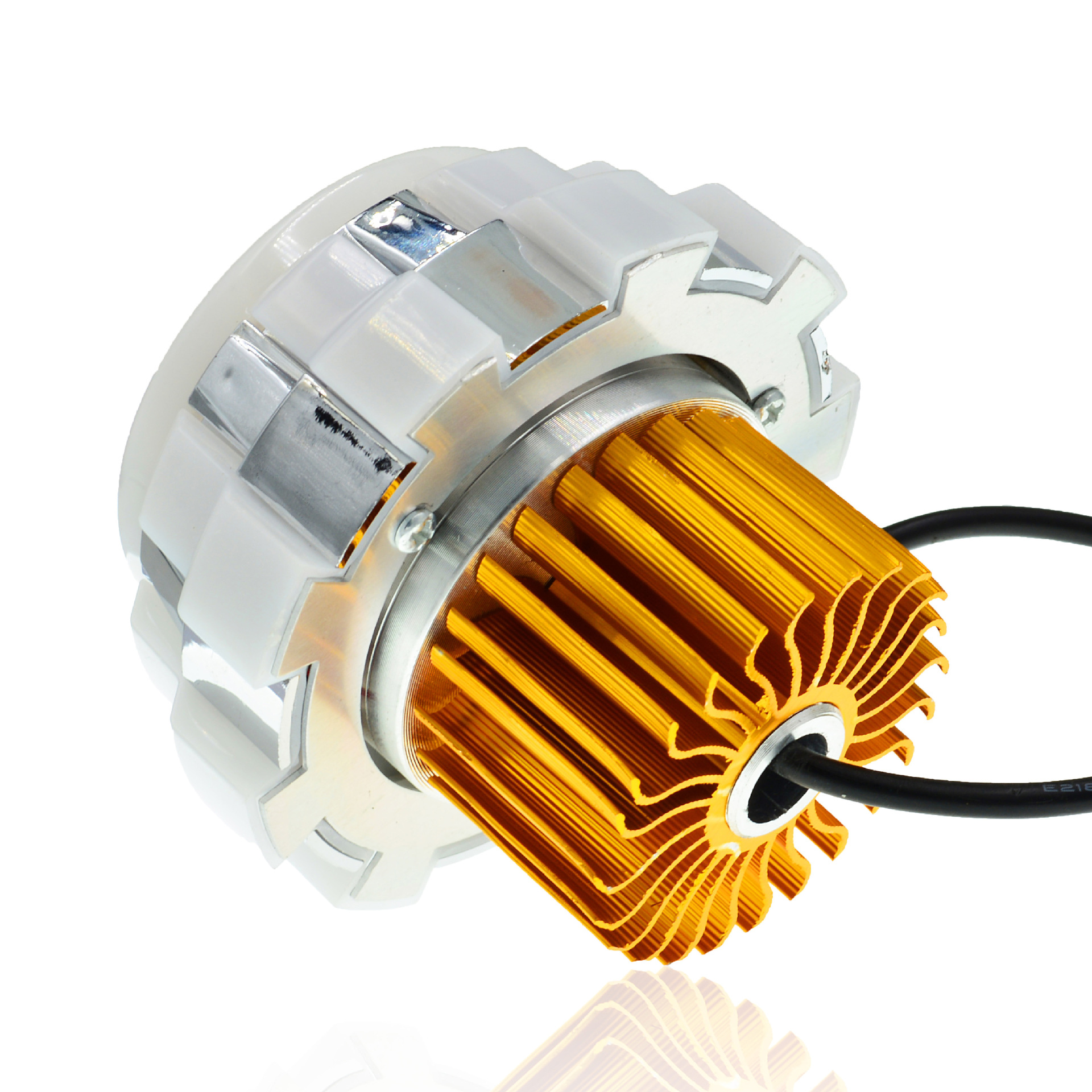 General motorcycle headlights ghost fire Angel eyes Demon eyes headlights built-in double lens laser cannon super bright Item Picture