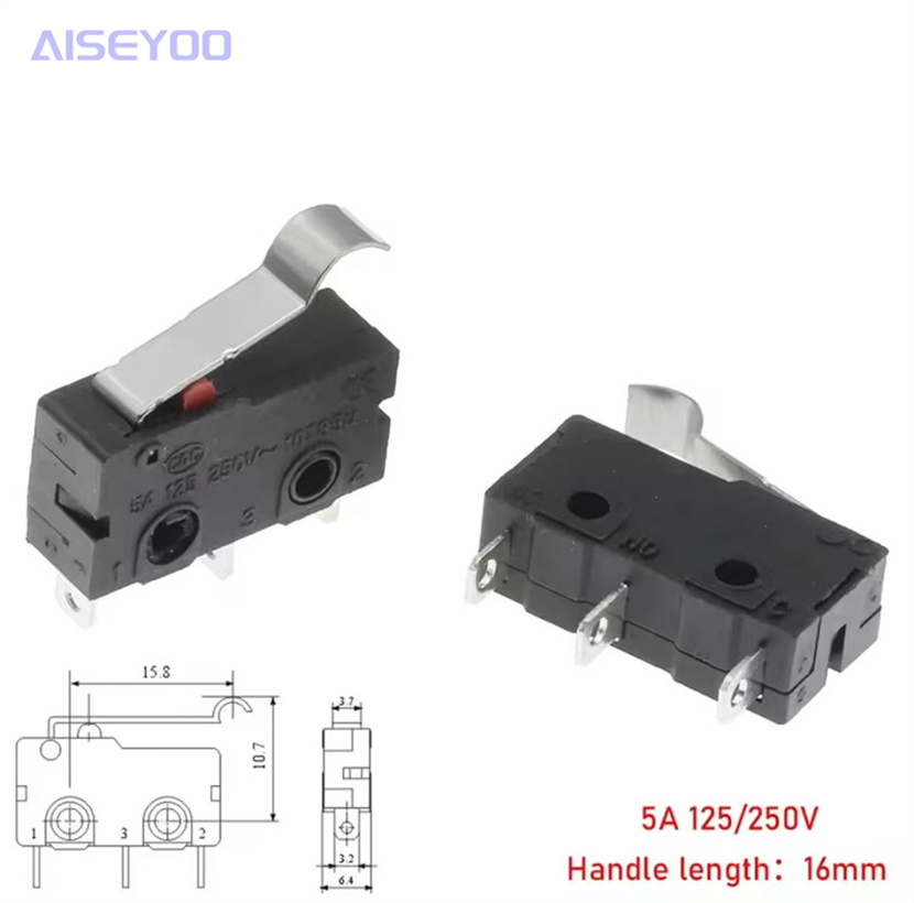 KW12 small micro switch, two-pin and three-pin, handle, pulley, handless travel limit switch 5A, 125V, 250V pic 10